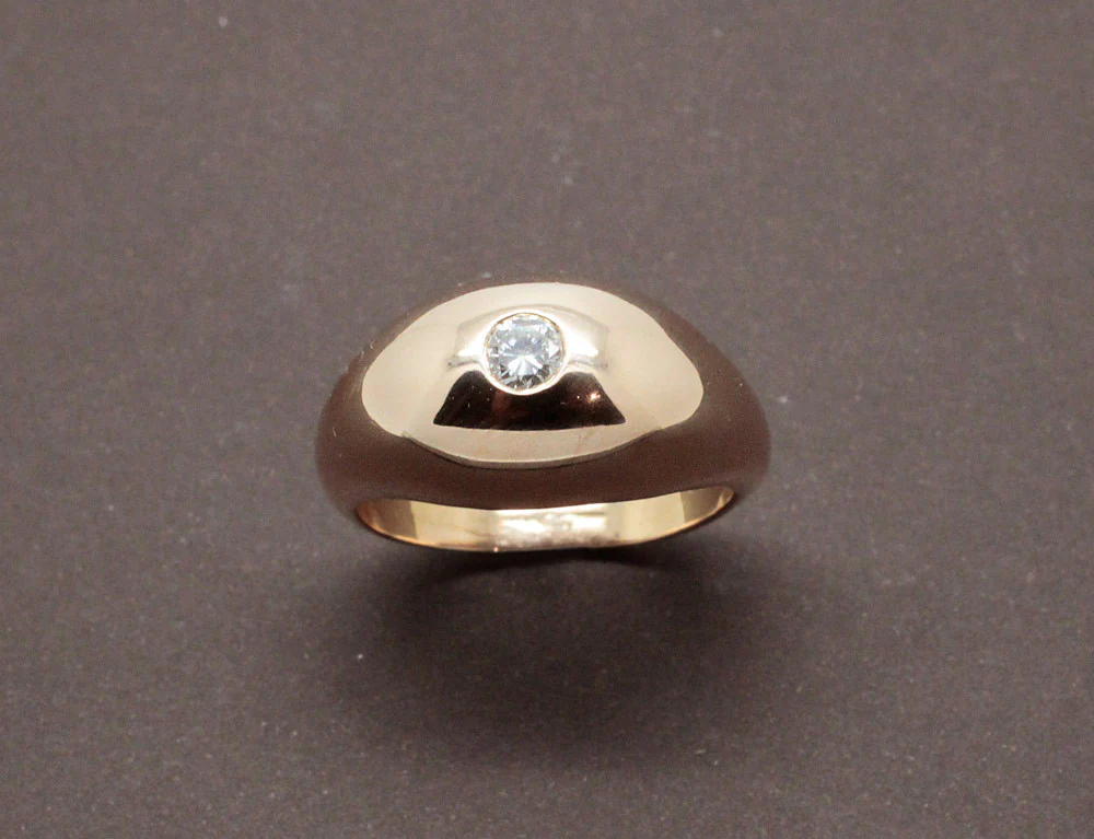 Bague Jonc Or Rose Diamant - Image 2