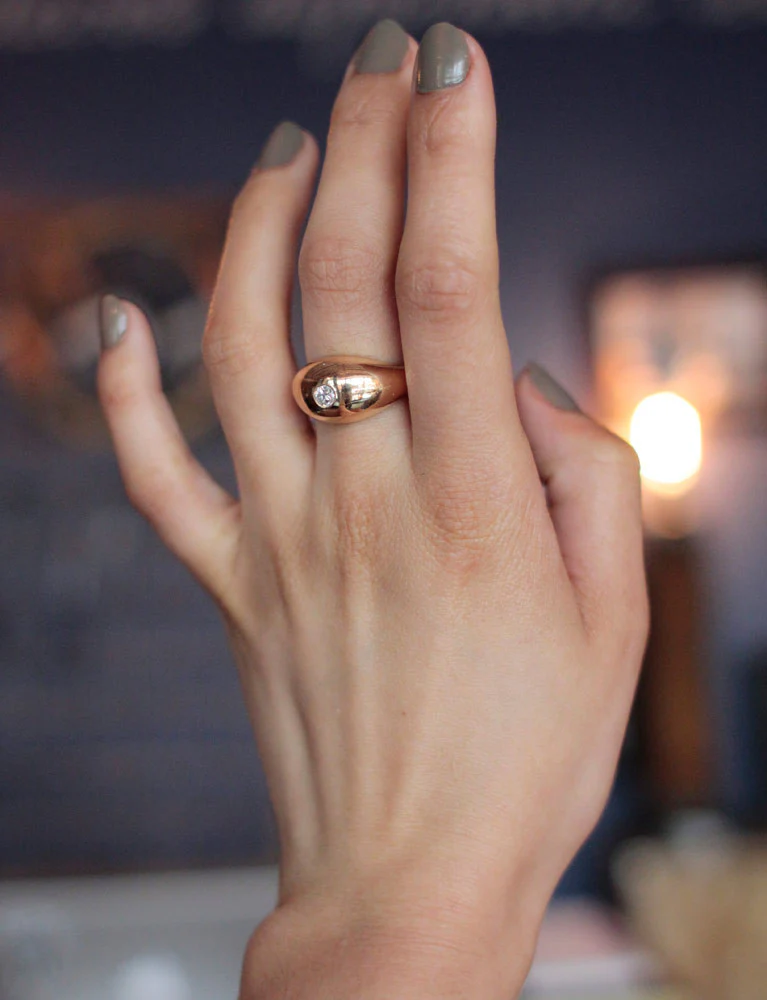 Bague Jonc Or Rose Diamant - Image 7