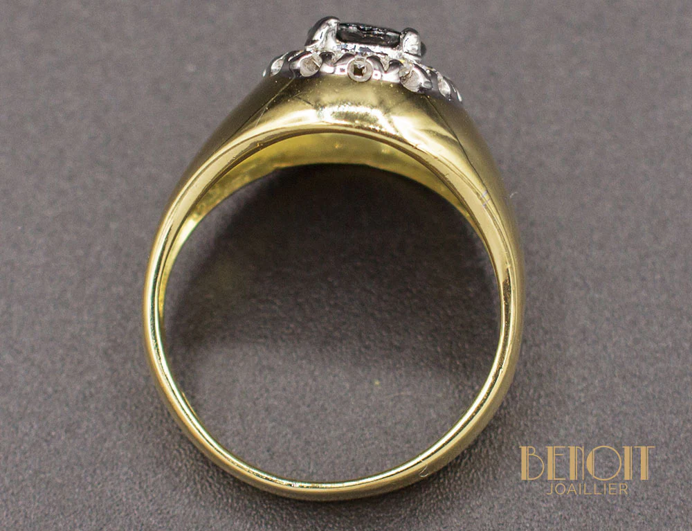 Bague Jonc Saphir Diamants - Image 5
