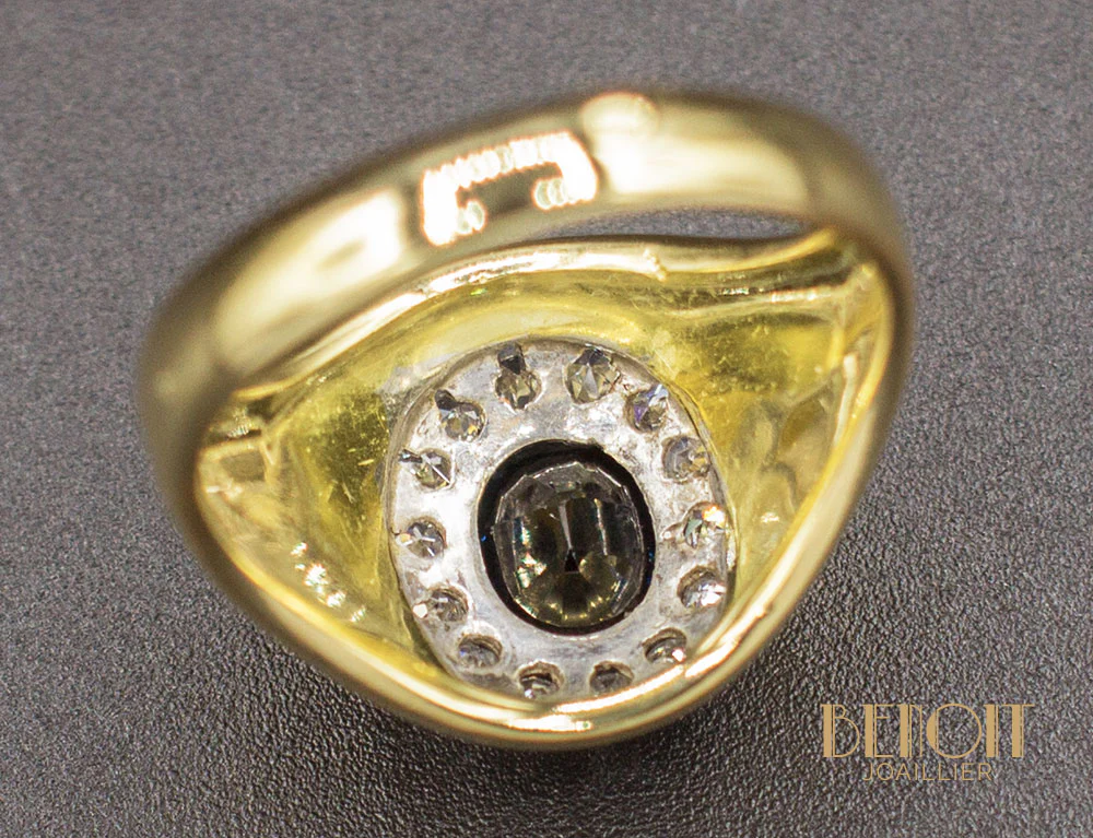 Bague Jonc Saphir Diamants - Image 6
