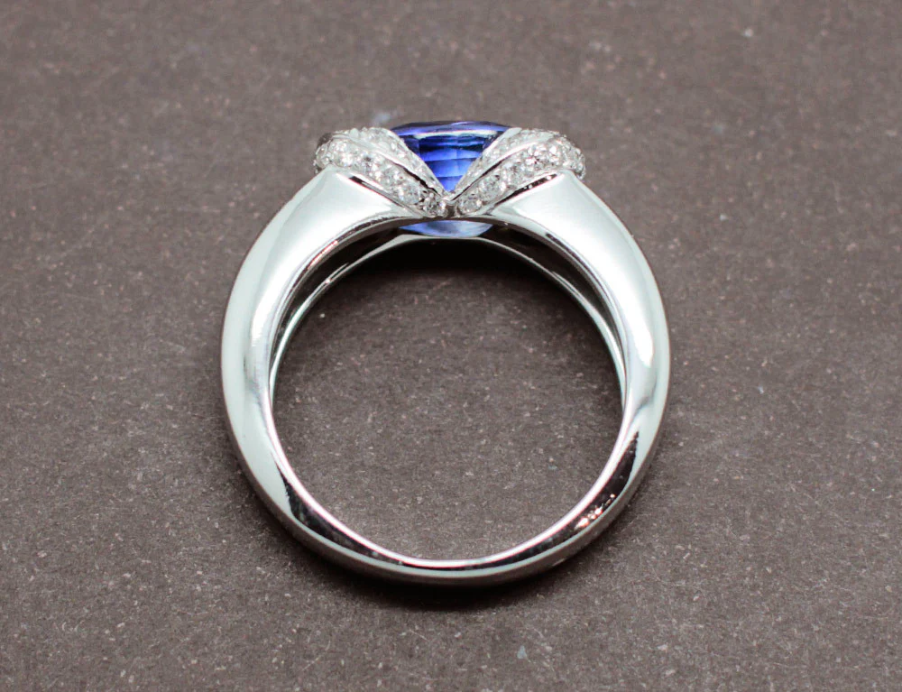 Bague Jonc Saphir et Diamants - Image 5