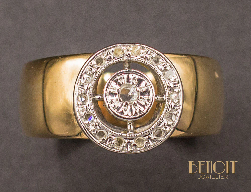 Bague Large Or Diamant - Image 3