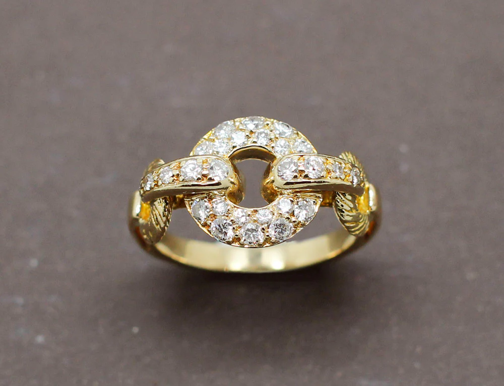 Bague Maillons de Chaîne Diamants - Image 2