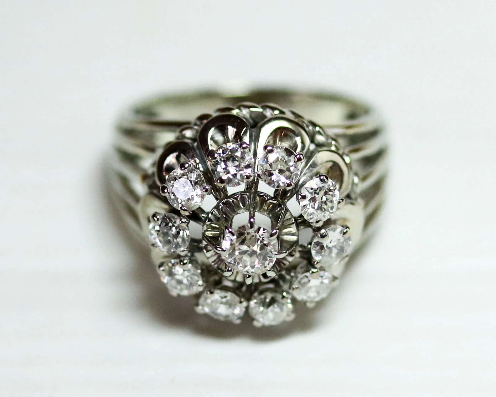 Bague cocktail Marguerite 1950 Or Diamants - Image 6