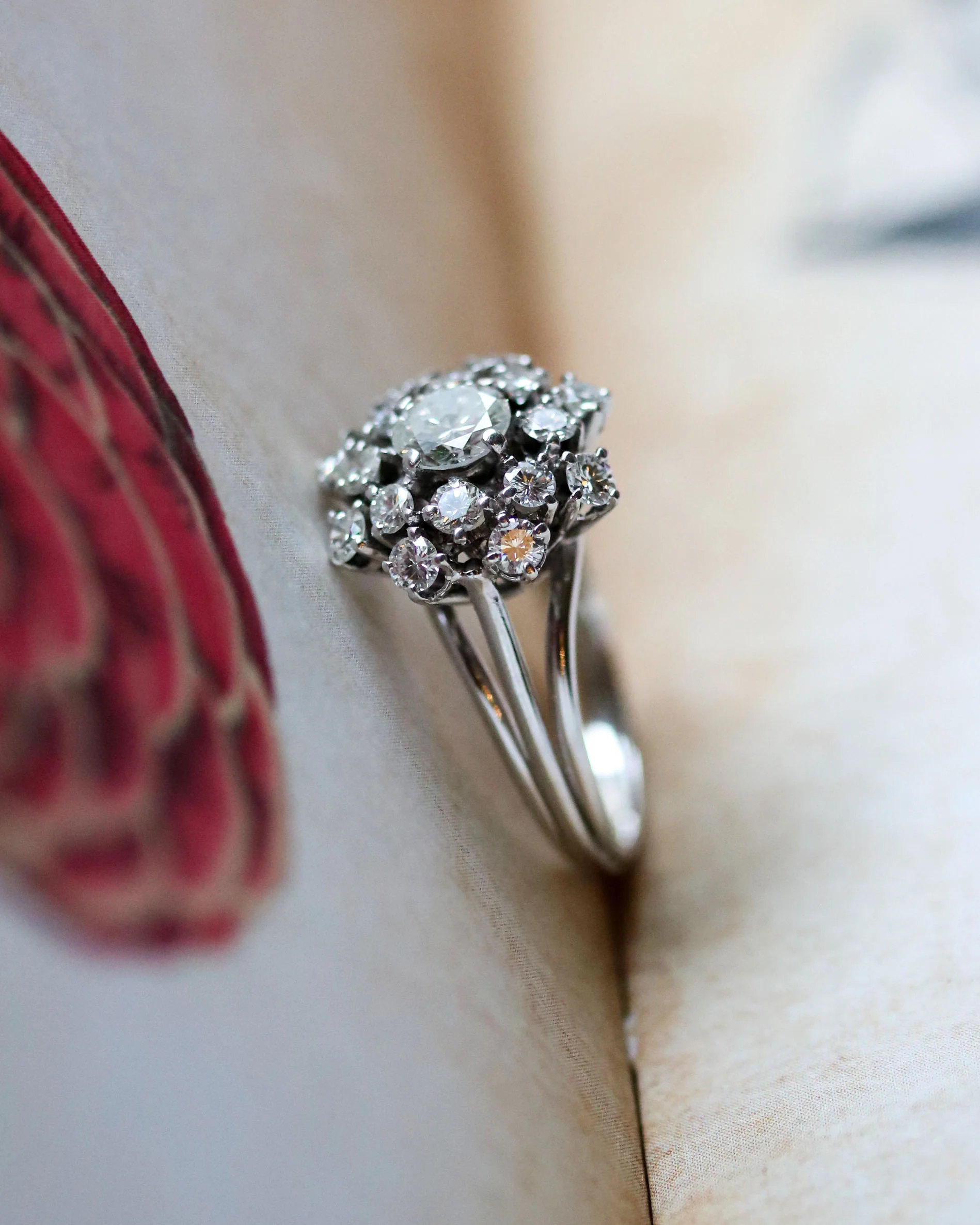 Bague Dôme Marguerite 1950 Diamants Or Blanc - Image 3