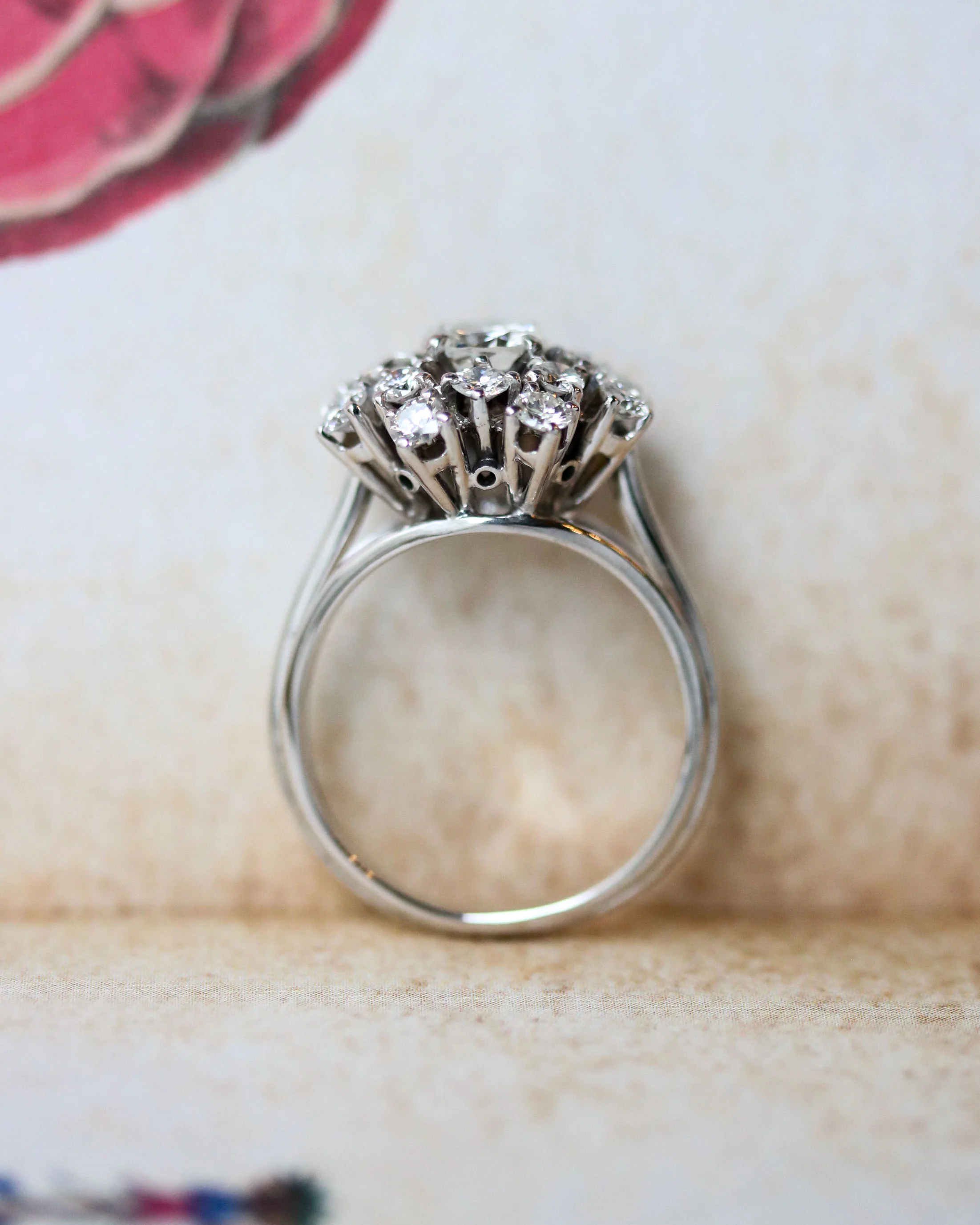 Bague Dôme Marguerite 1950 Diamants Or Blanc - Image 5