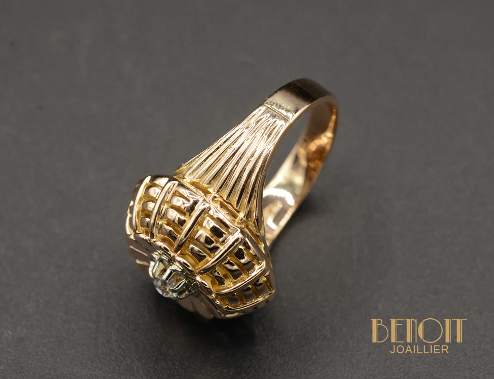 Bague Fleur 1950 Or rose - Image 4