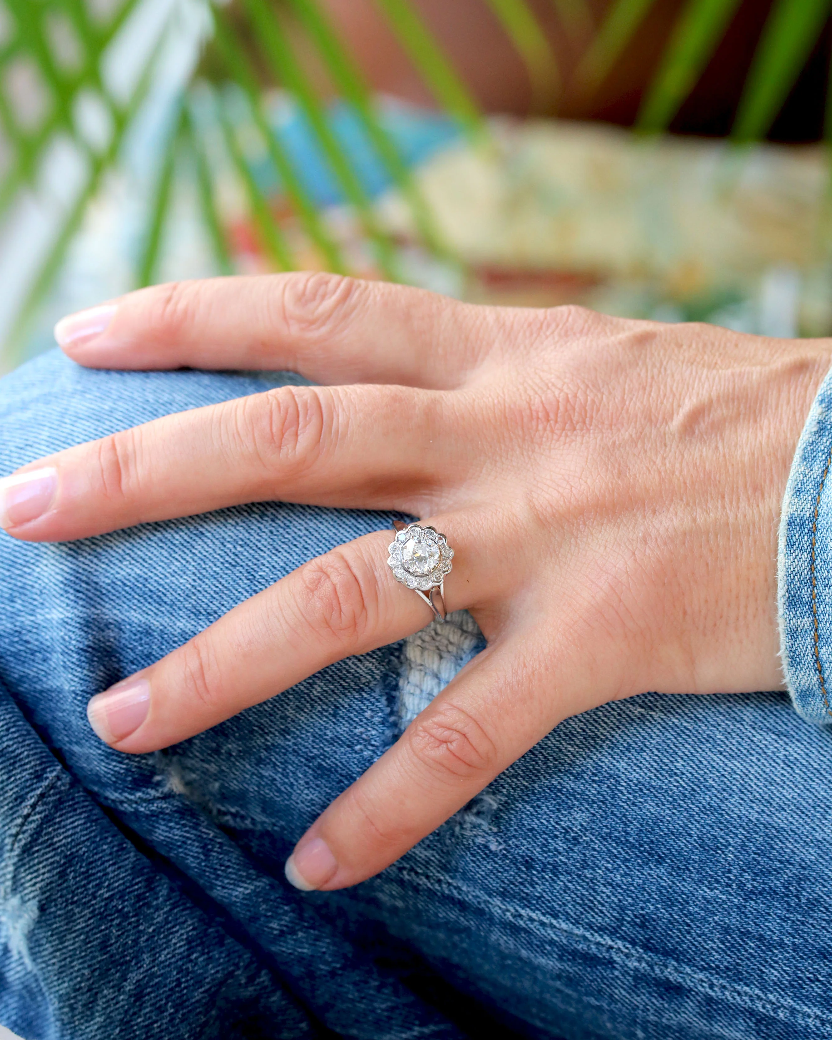 Bague Marguerite Diamants Vintage - Image 2