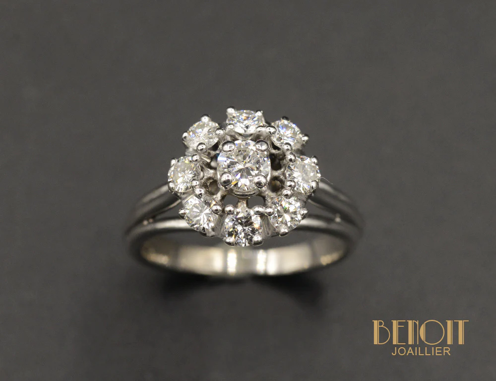 Bague Marguerite Diamants Années 1960 - Image 2