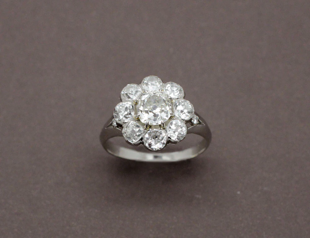 Bague Marguerite Diamants et Or Blanc - Image 2