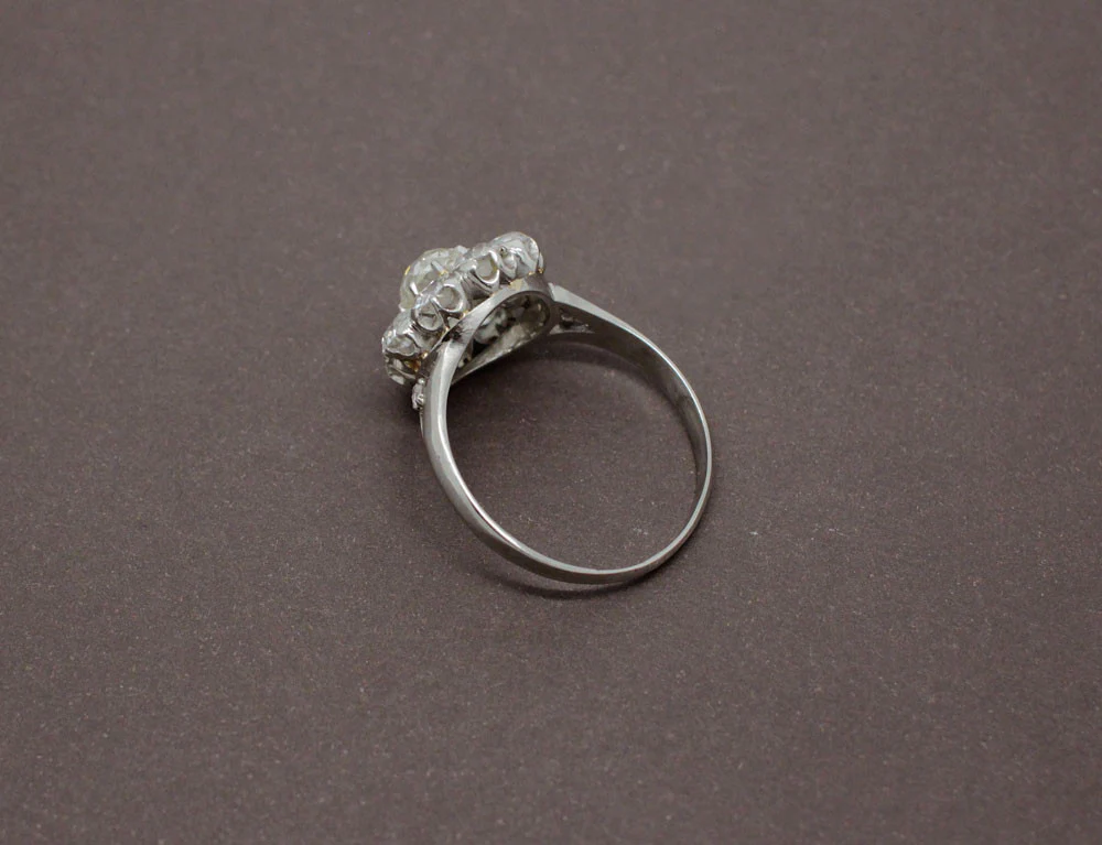 Bague Marguerite Diamants et Or Blanc - Image 3