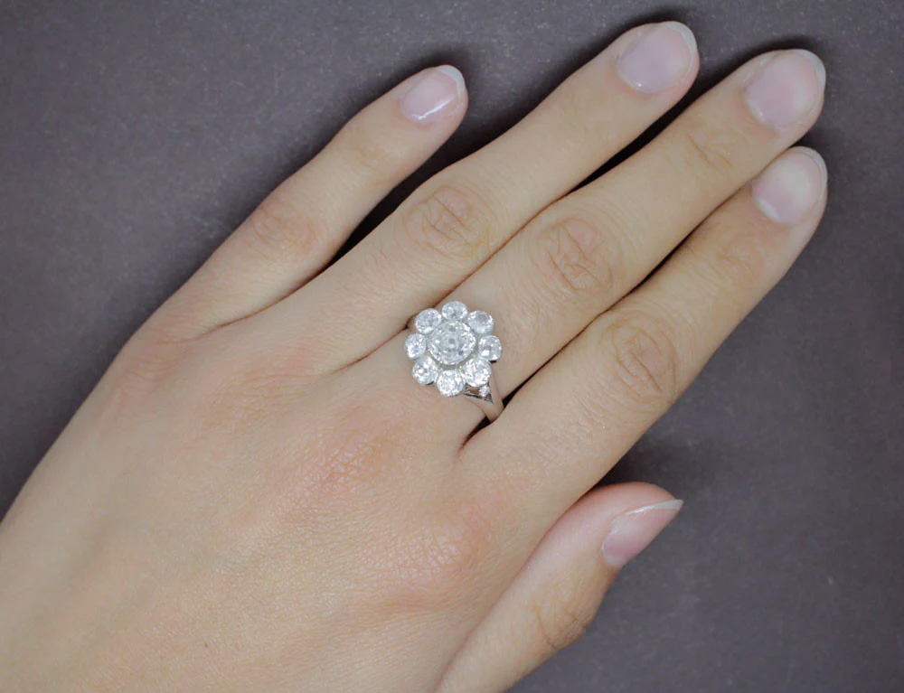 Bague Marguerite Diamants et Or Blanc - Image 5