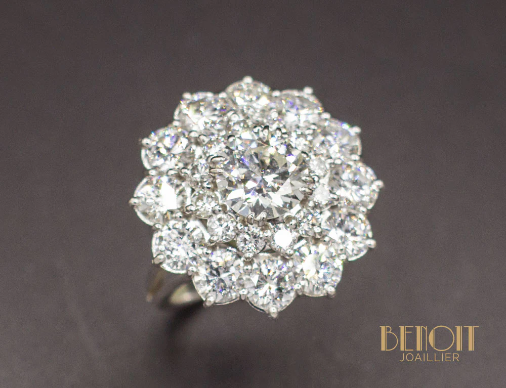 Bague Marguerite Double Entourage