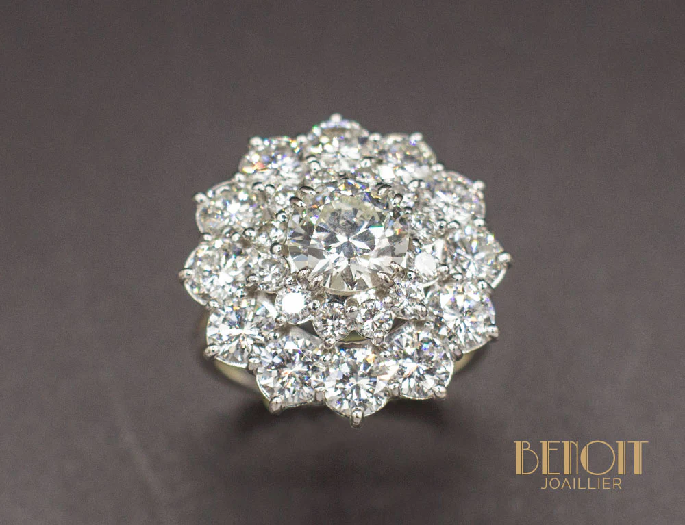 Bague Marguerite Double Entourage - Image 2