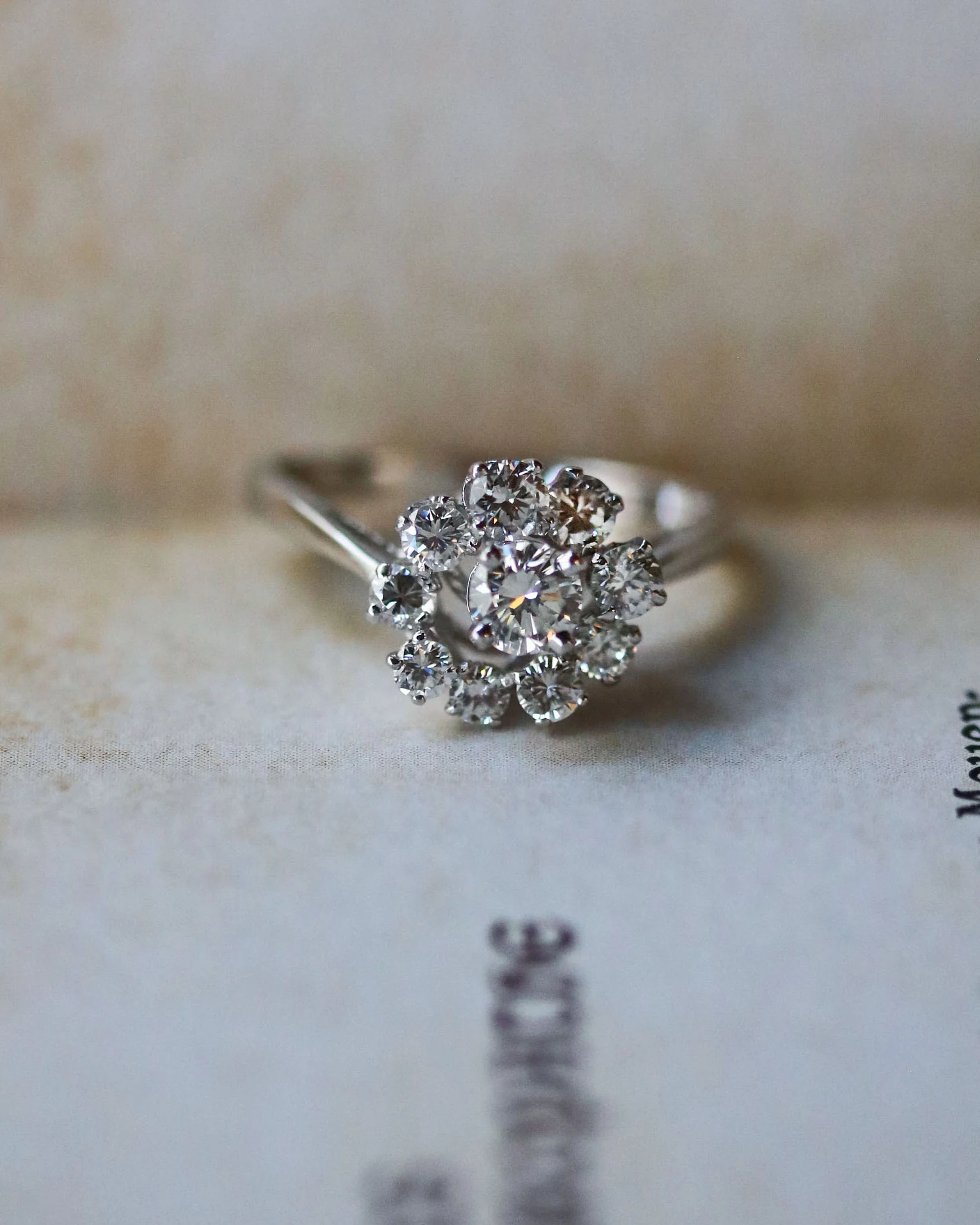 Bague Marguerite Or blanc et Diamants