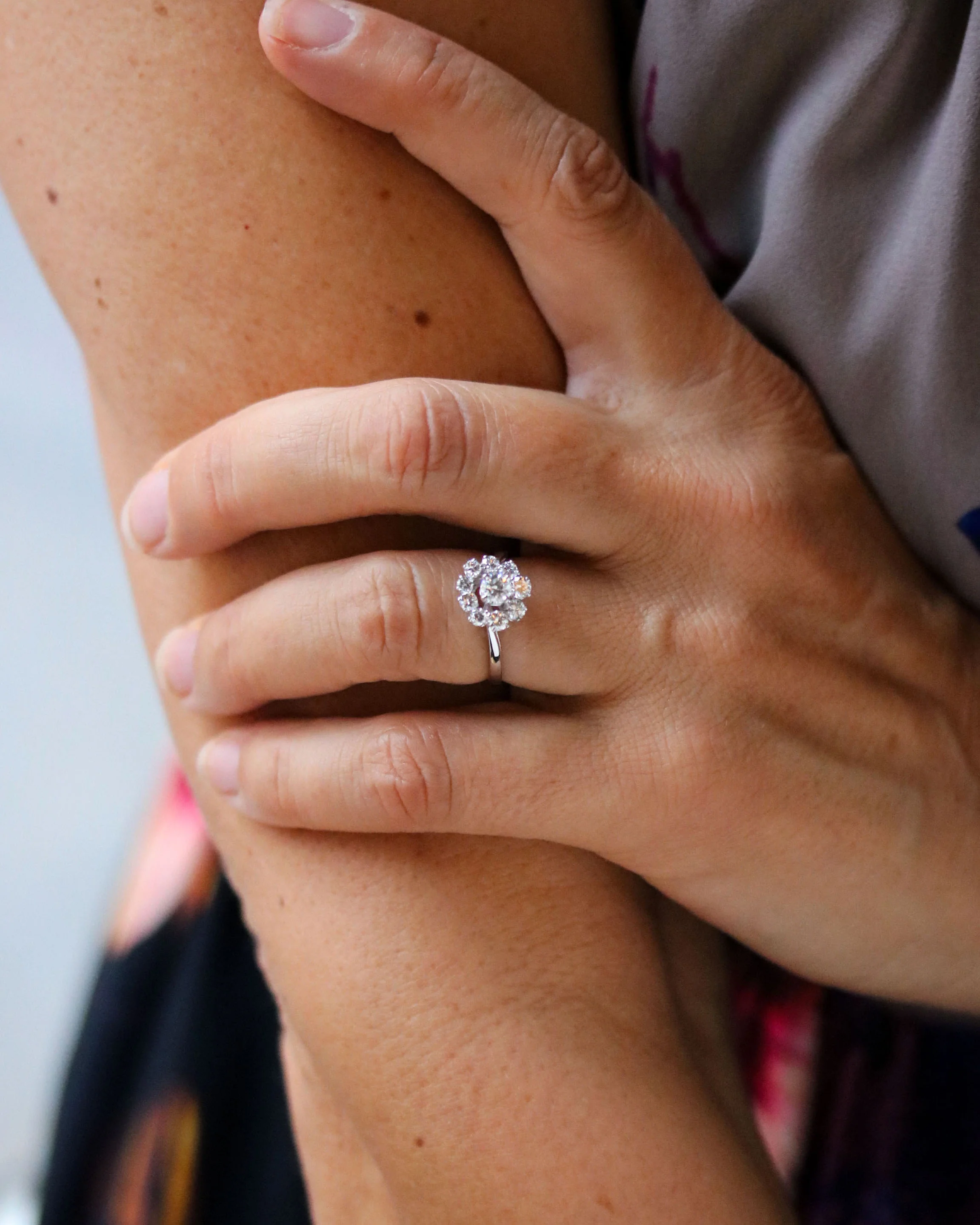 Bague Marguerite Or blanc et Diamants - Image 2