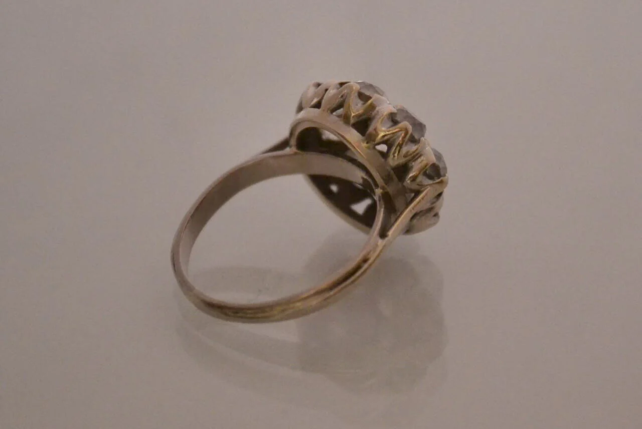 Bague Marguerite Or Blanc et Diamants - Image 2
