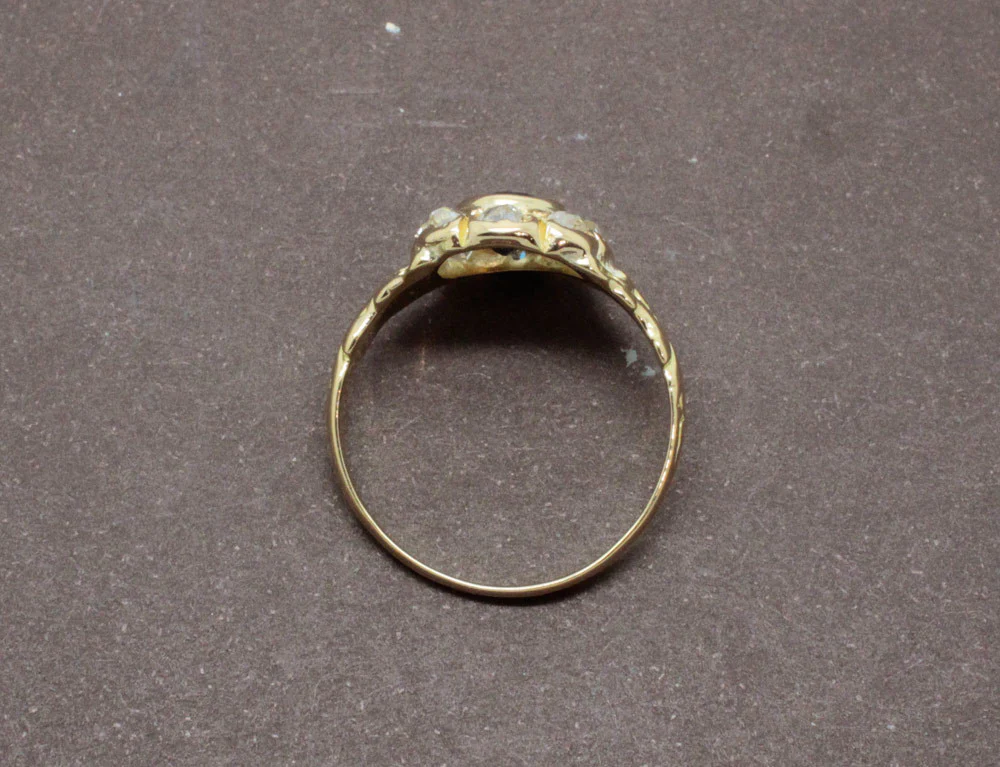 Bague Marguerite Or Saphir Diamants - Image 4