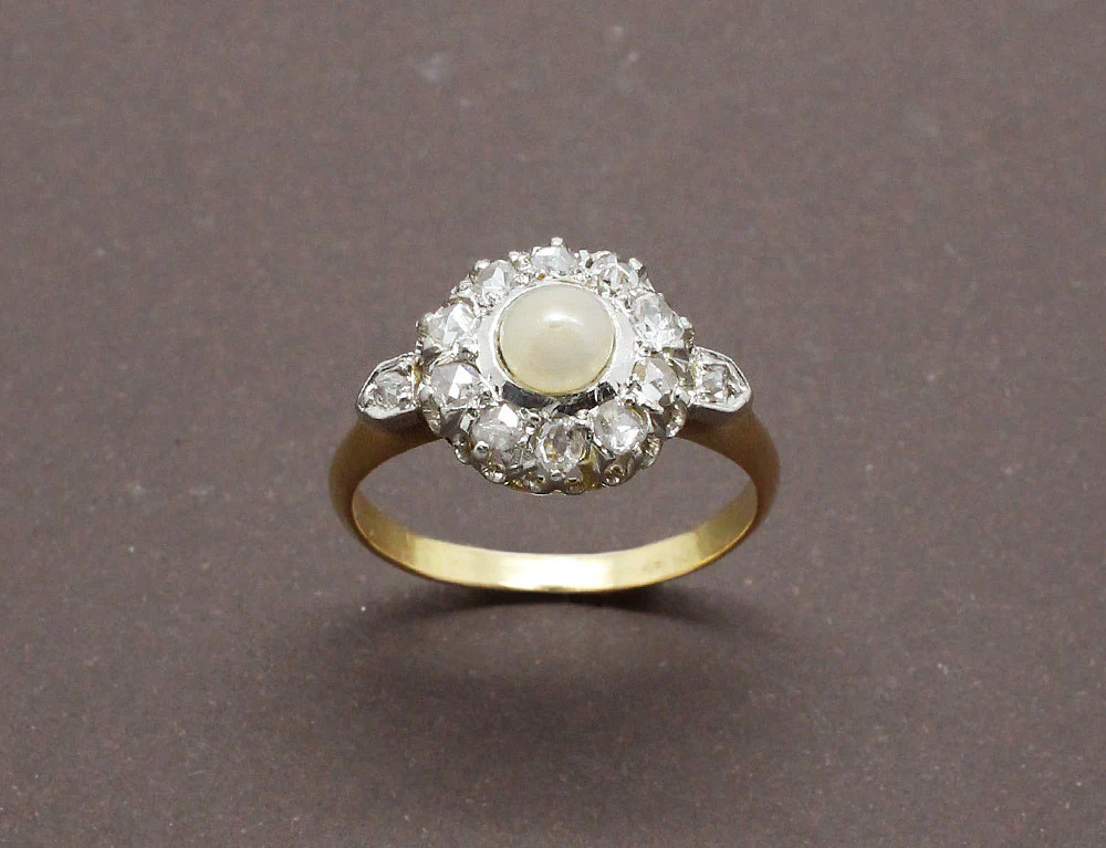 Bague Marguerite Perle et Diamants - Image 2