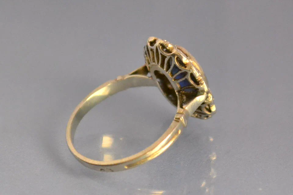 Bague margueritte saphir et diamants - Image 2