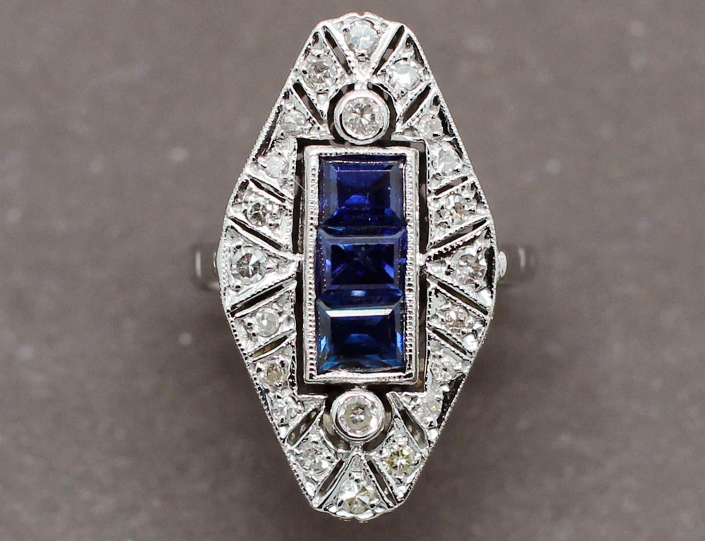 Bague Marquise Art Déco - Image 3