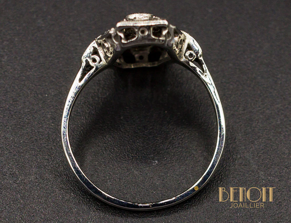 Bague Marquise Art Déco Diamants - Image 4