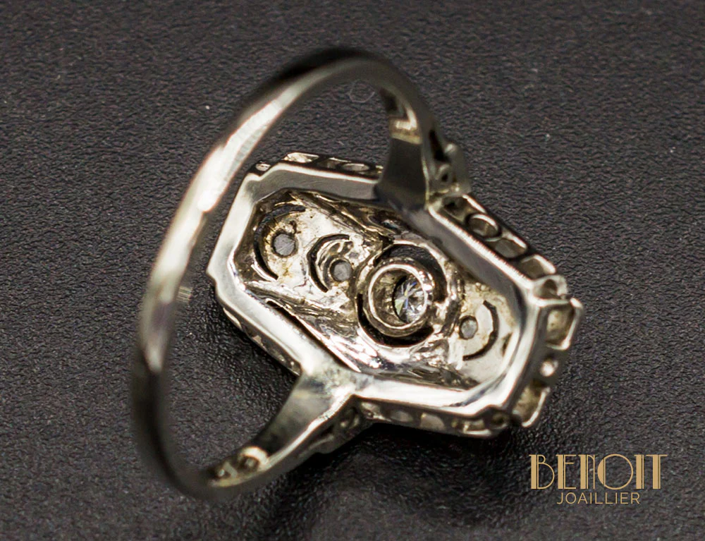 Bague Marquise Art Déco Diamants - Image 6
