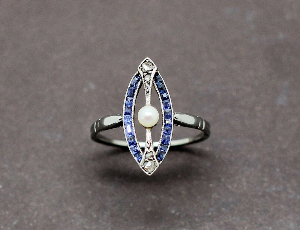 Bague Marquise Art Déco "Les Recyclés" - Image 2