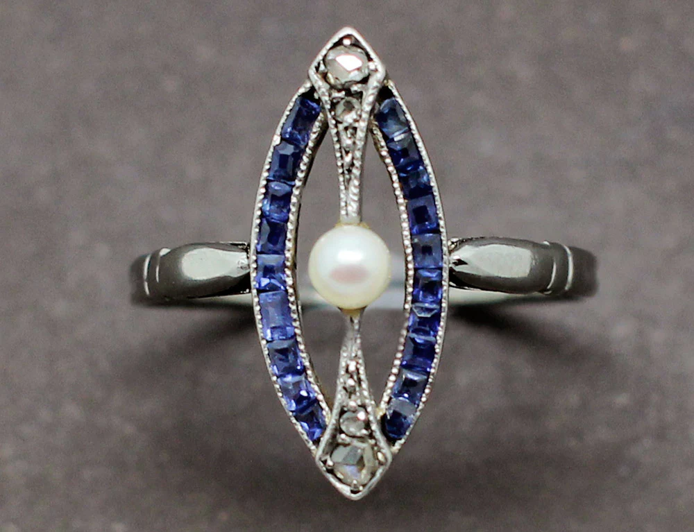 Bague Marquise Art Déco "Les Recyclés" - Image 3