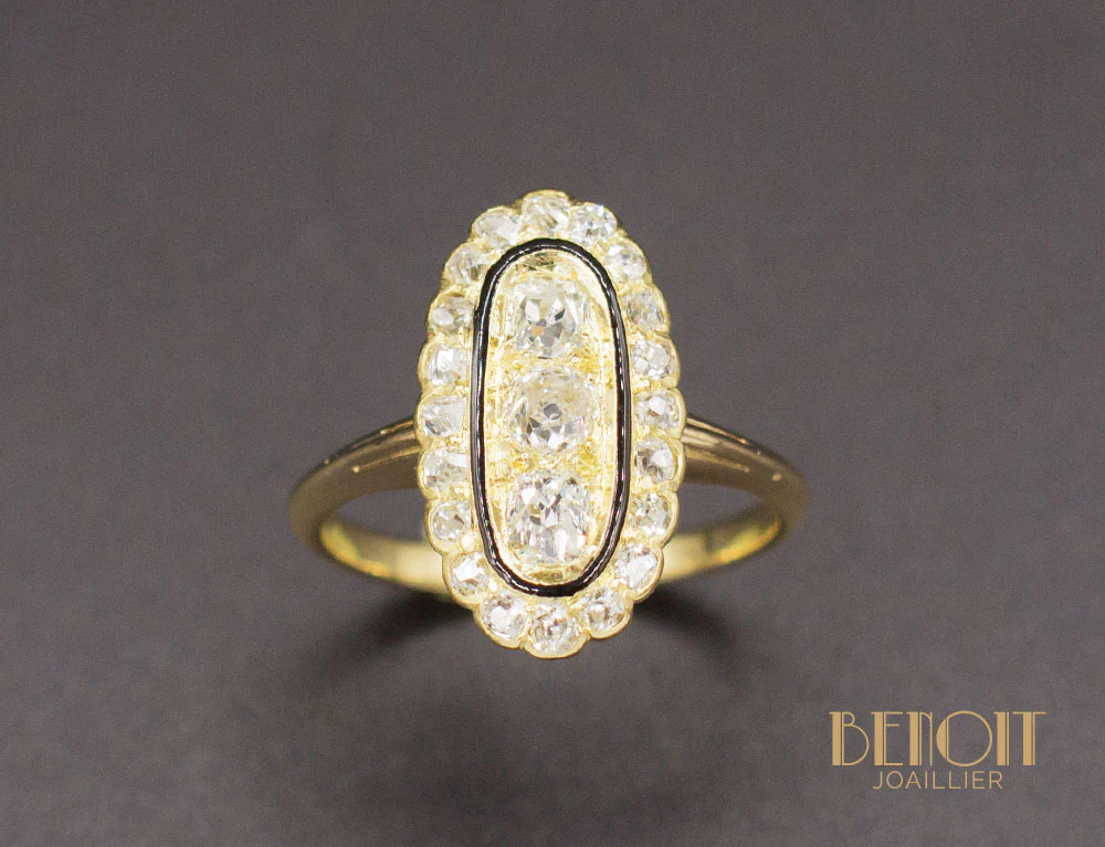 Bague Marquise Diamant Email - Image 2