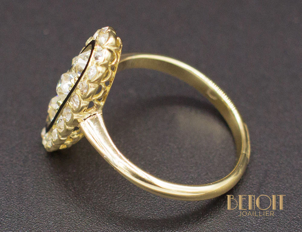 Bague Marquise Diamant Email - Image 4