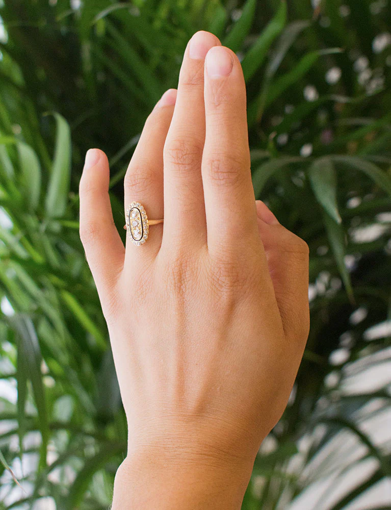 Bague Marquise Diamant Email - Image 6