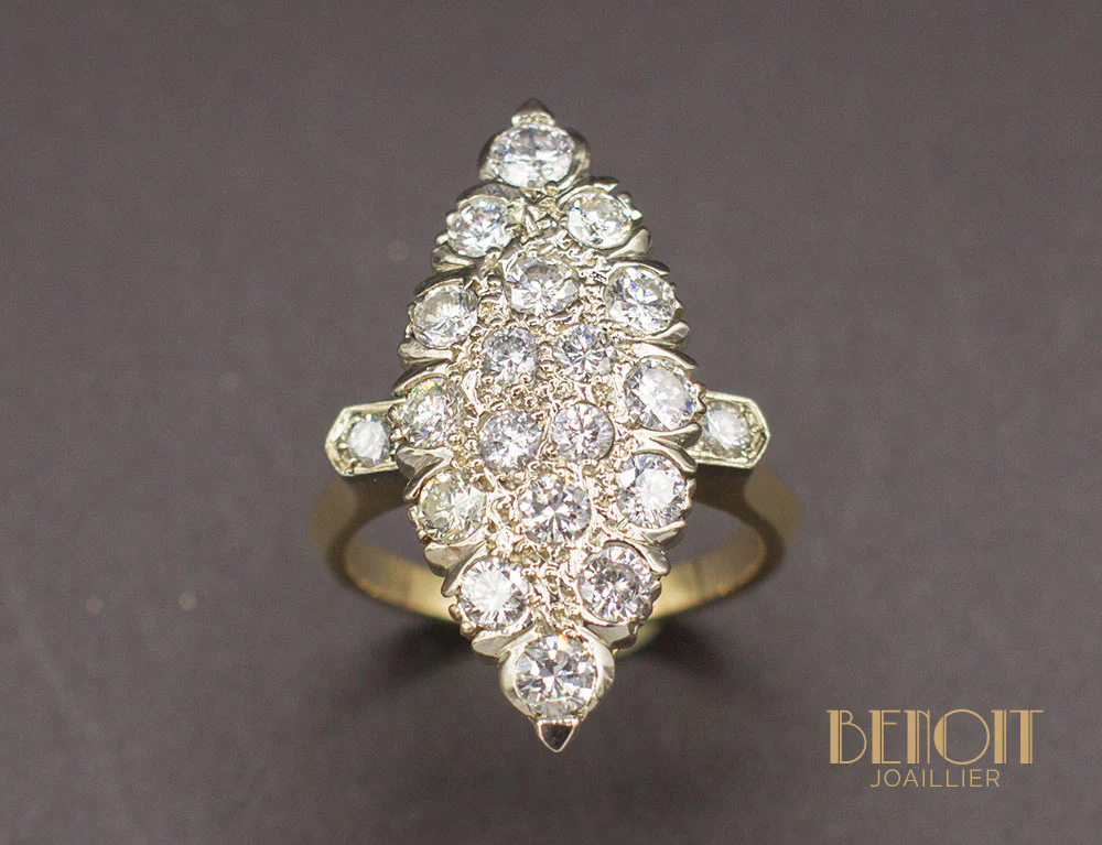 Bague Marquise Diamants - Image 2