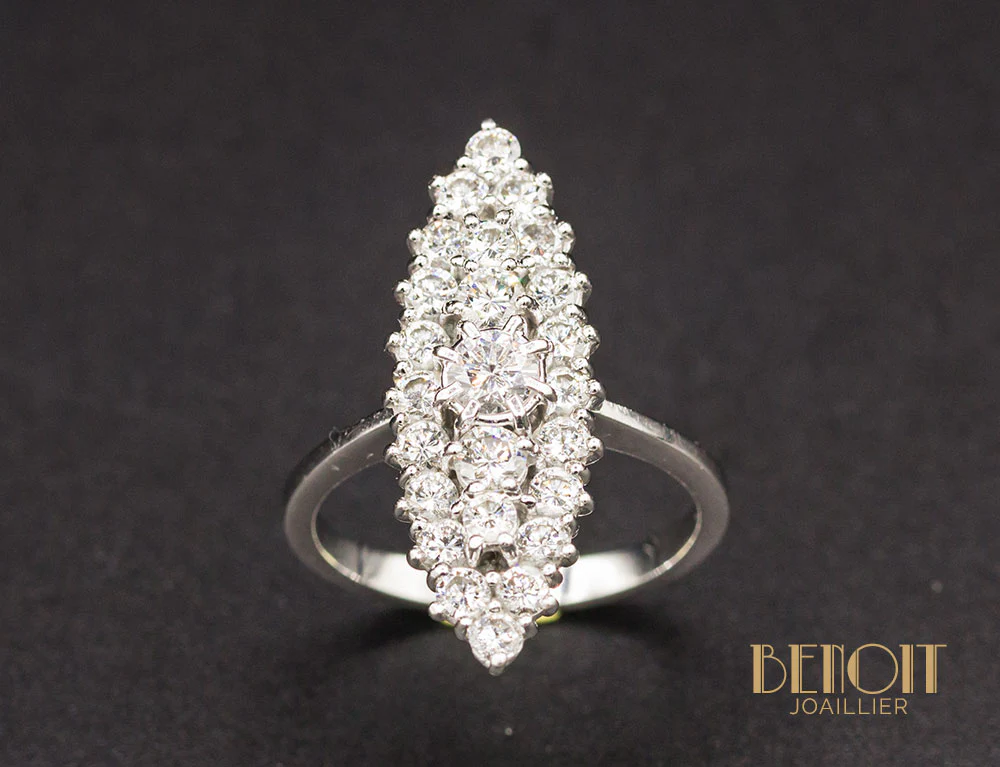 Bague Marquise Diamants - Image 2