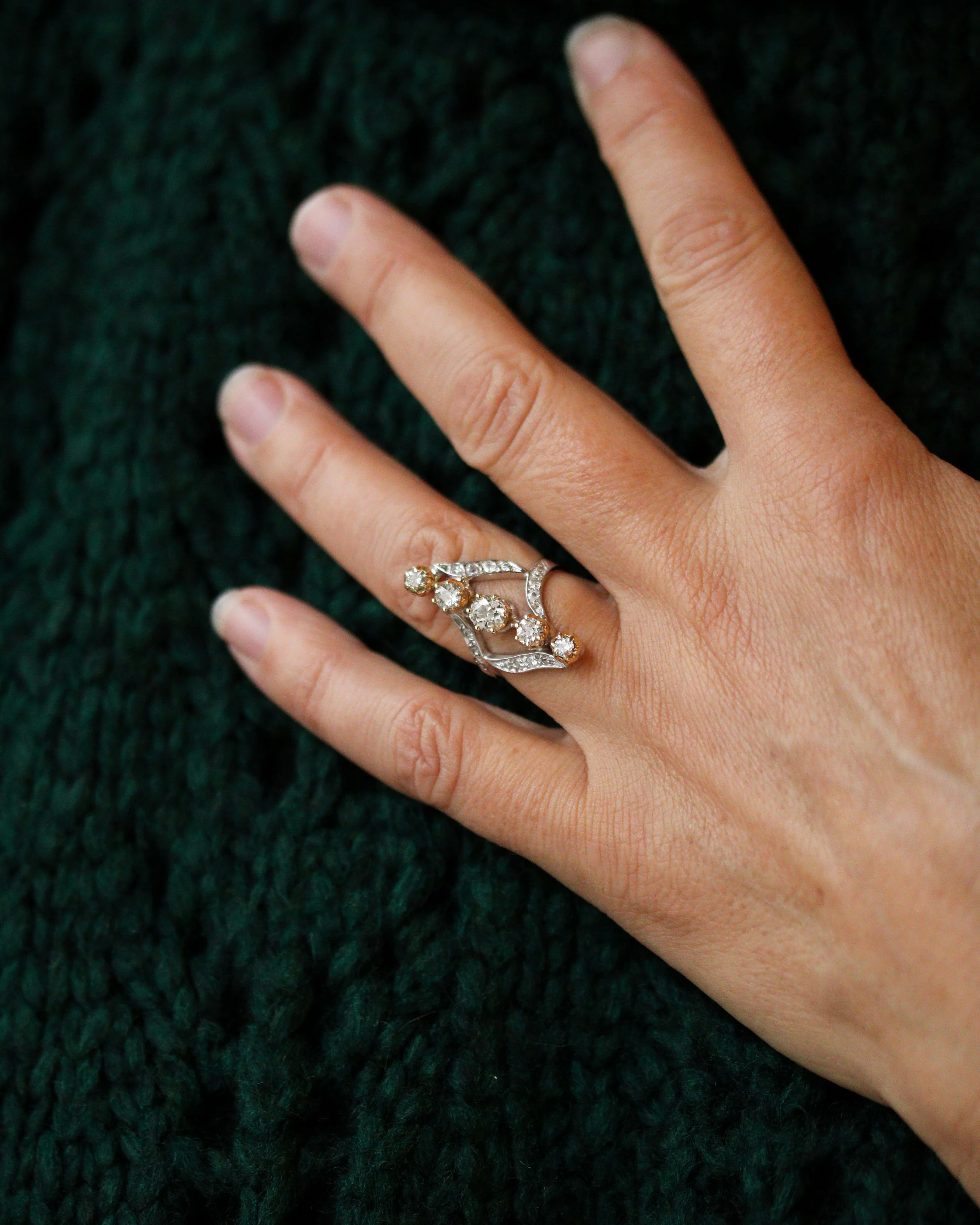 Bague Marquise Or Bicolore Diamants - Image 2