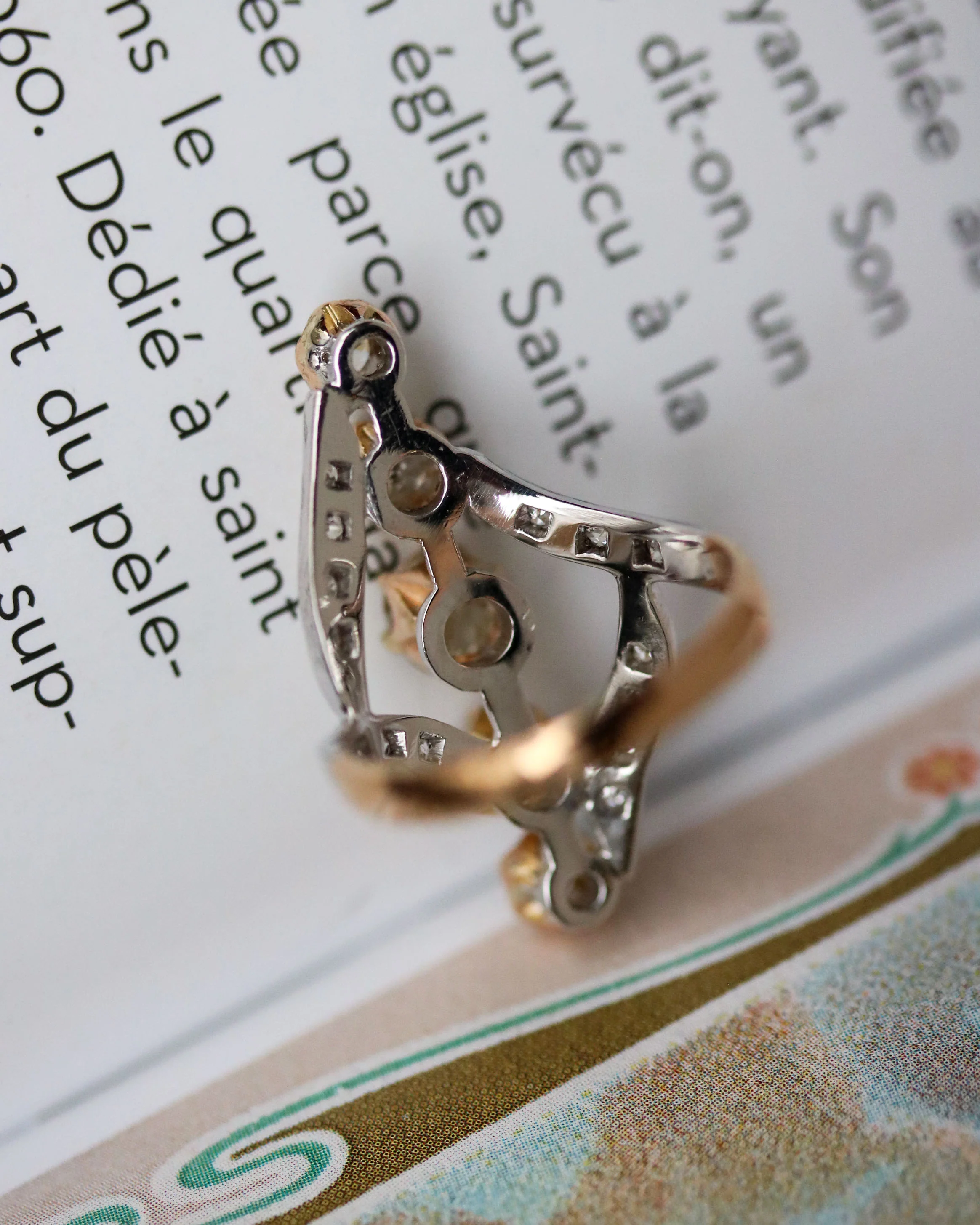 Bague Marquise Or Bicolore Diamants - Image 5