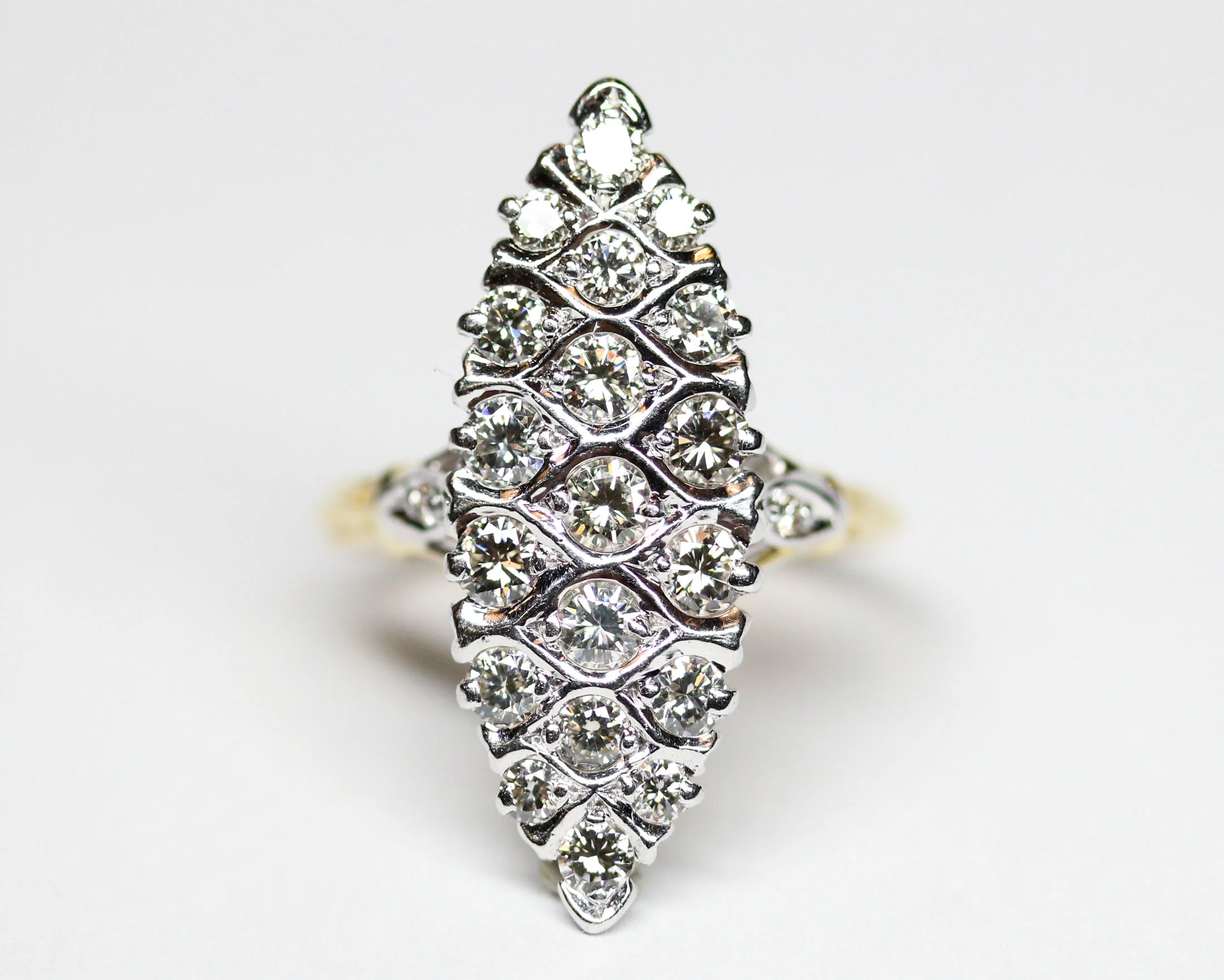 Bague Marquise Diamants et Or - Image 7