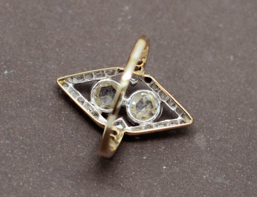 Bague Marquise Diamants Taille Rose - Image 3