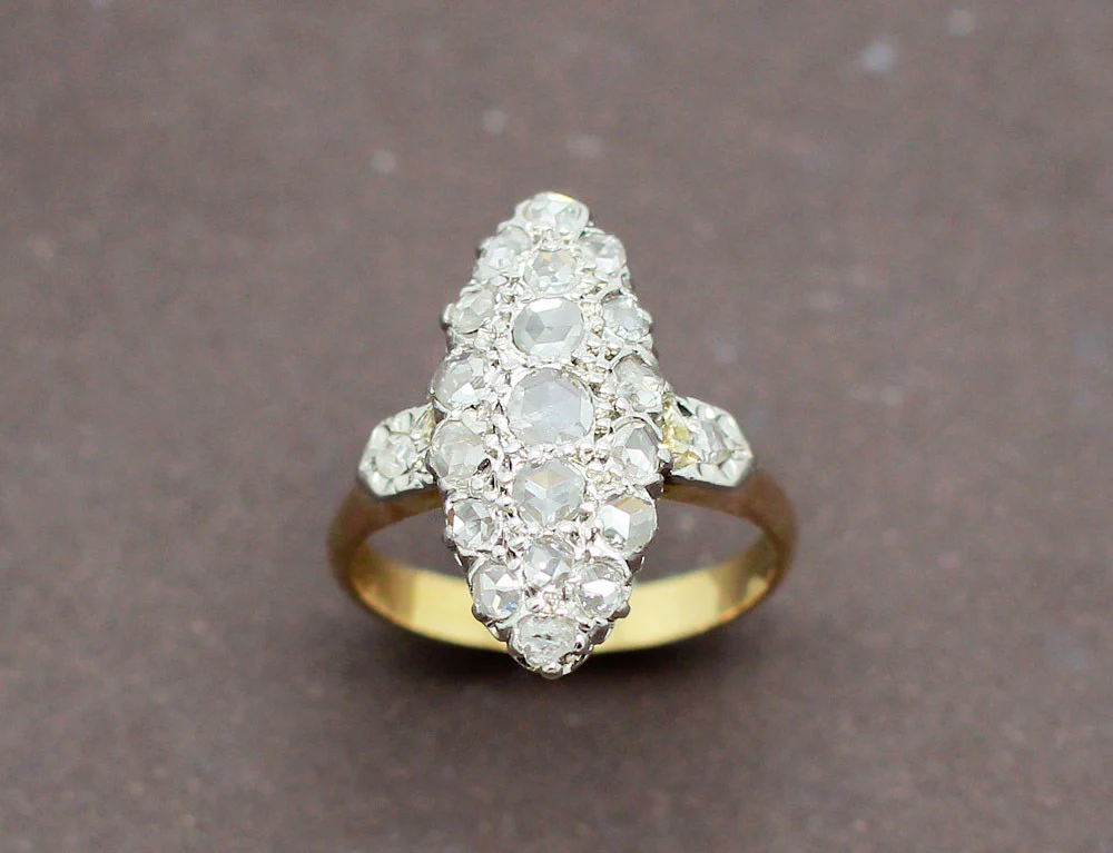 Bague Marquise Or Diamants - Image 2