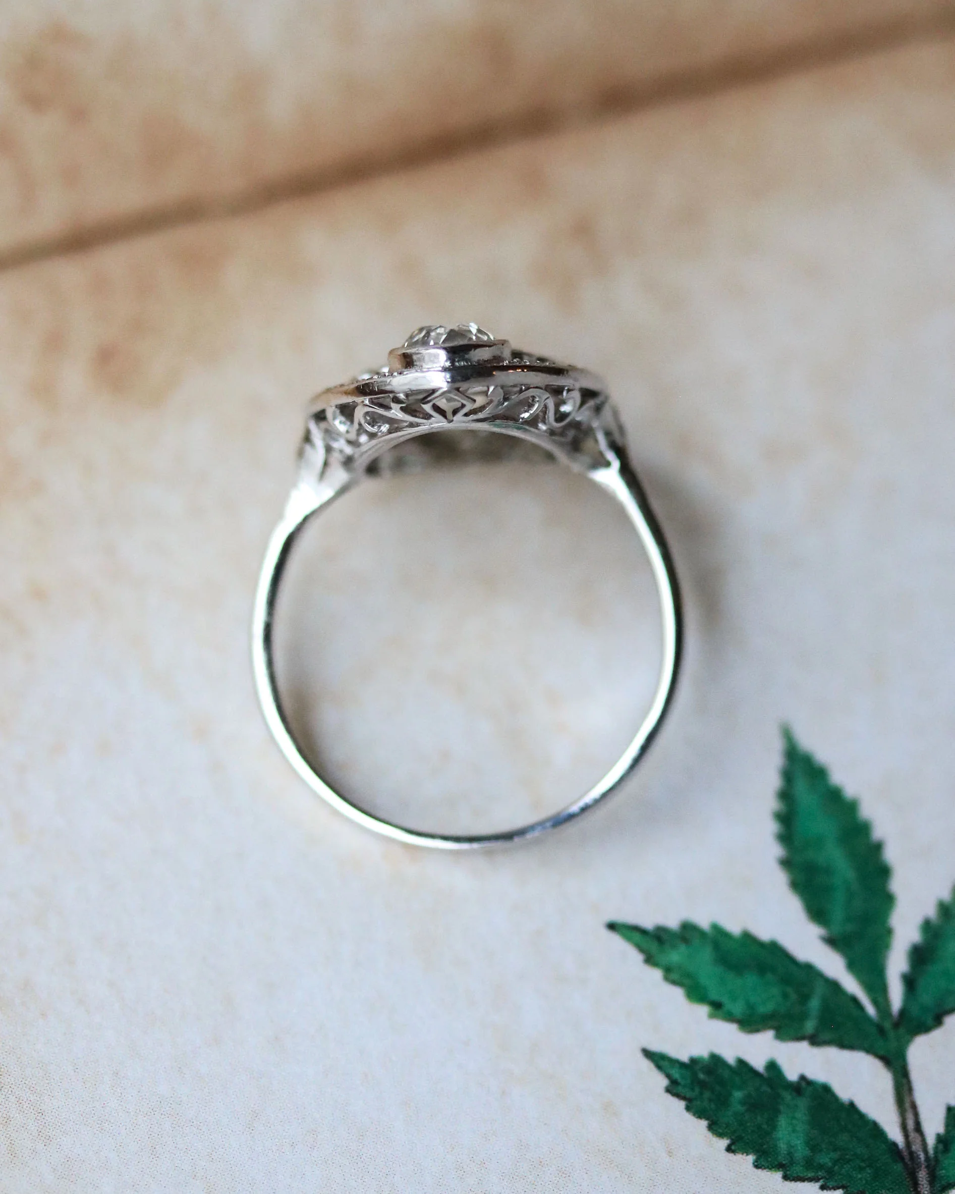 Bague Marquise Trilogie Diamants Or Blanc - Image 4
