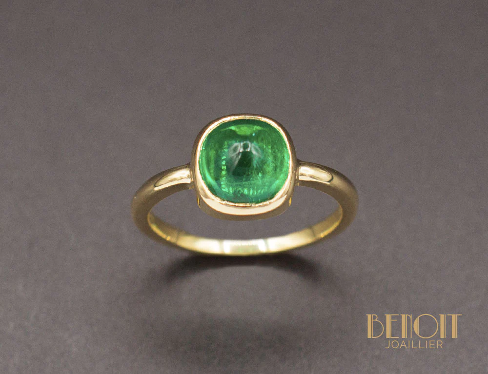 Bague Mellerio Cabochon Emeraude - Image 2