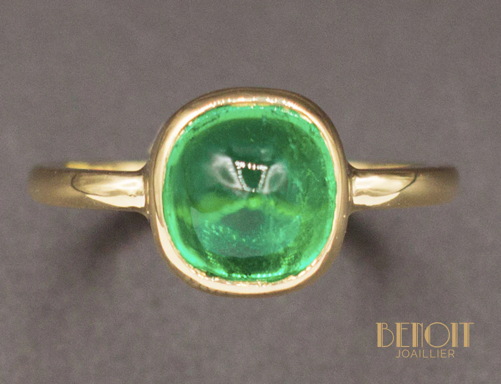 Bague Mellerio Cabochon Emeraude - Image 3