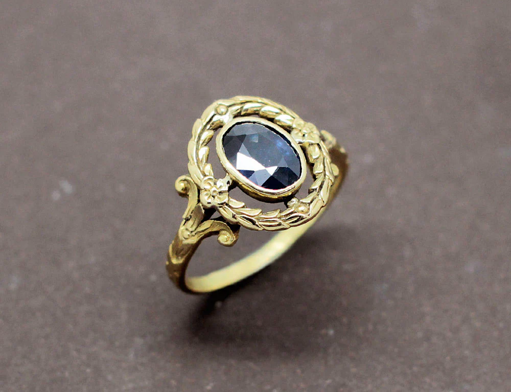 Bague Napoléon III Saphir Or Jaune