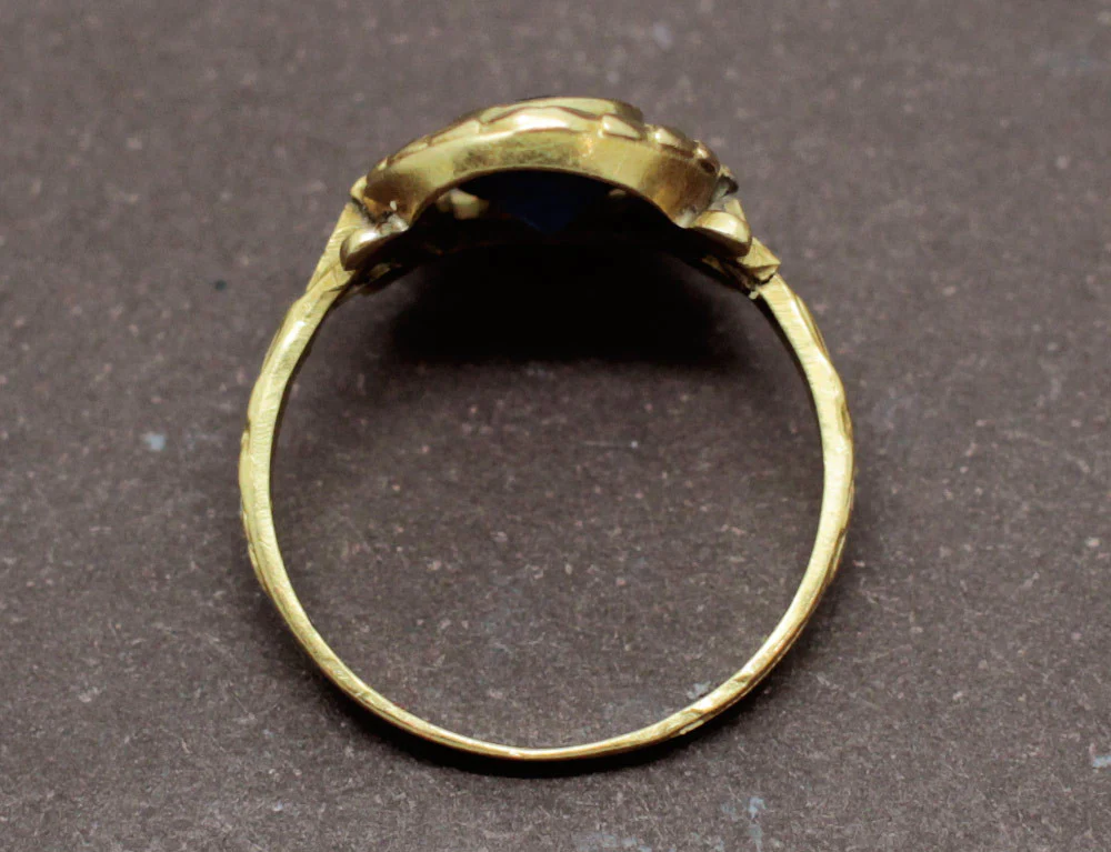Bague Napoléon III Saphir Or Jaune - Image 4