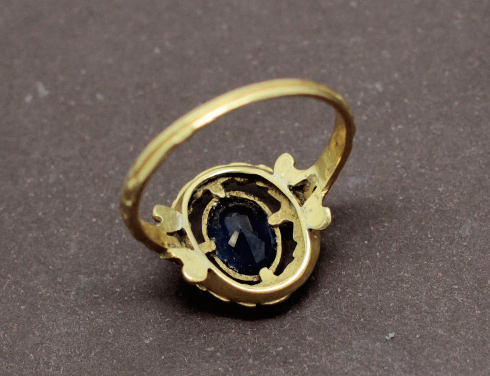 Bague Napoléon III Saphir Or Jaune - Image 5