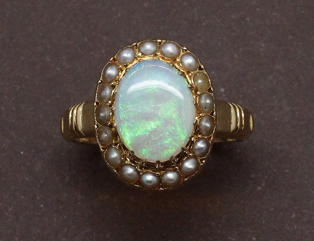 Bague Opale et Perles - Image 3