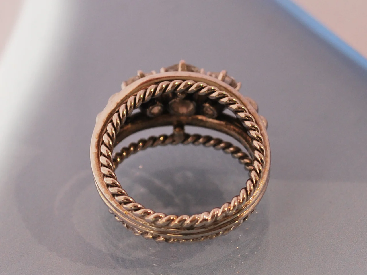 Bague or blanc diamant 1950 - Image 3
