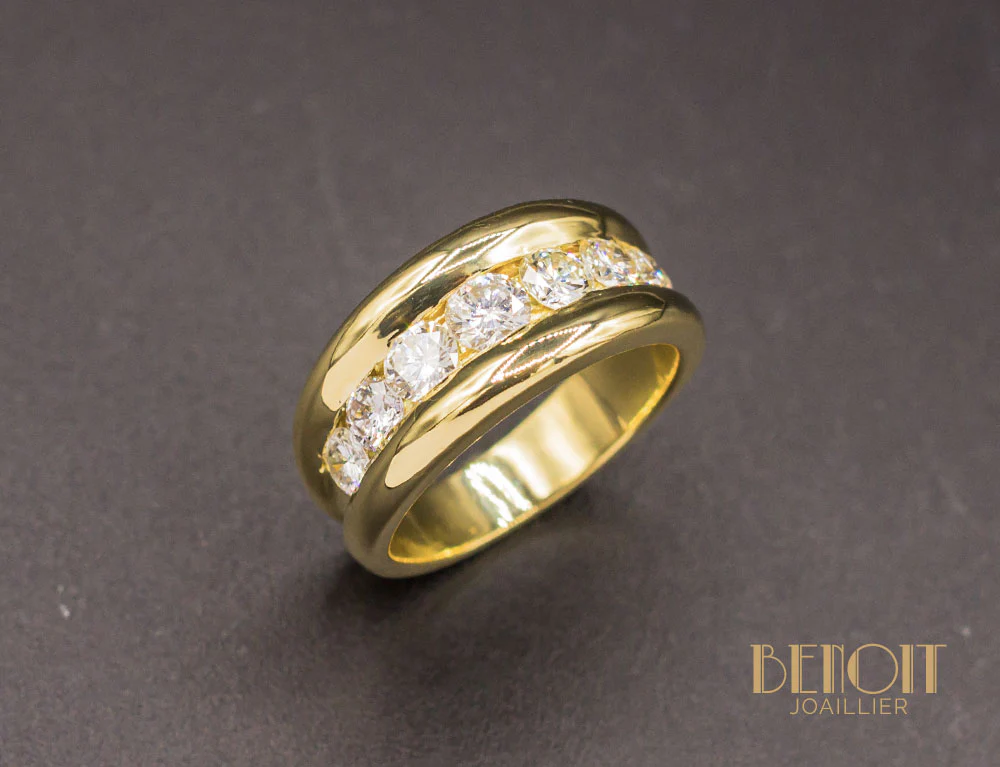 Bague Or Jaune Diamants