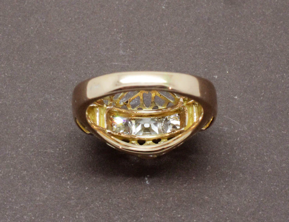 Bague Or Jaune Diamants 1950 - Image 6