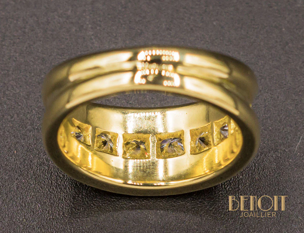 Bague Or Jaune Diamants - Image 6